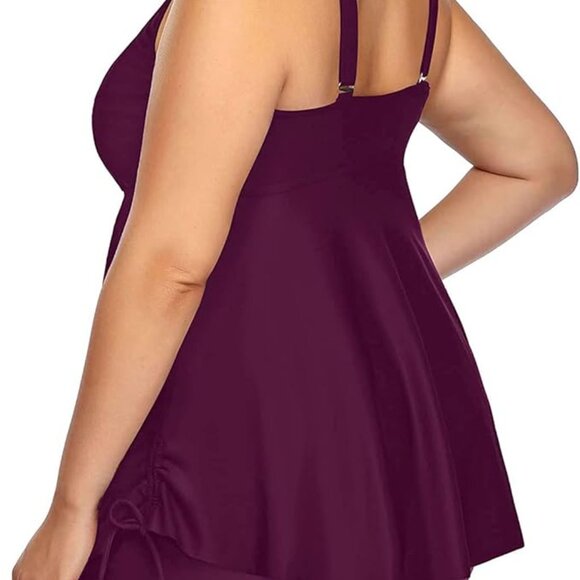 Aqua Eve Women Plus Size Tankini Swimsuit Two Piece 22W - Picture 3 of 6